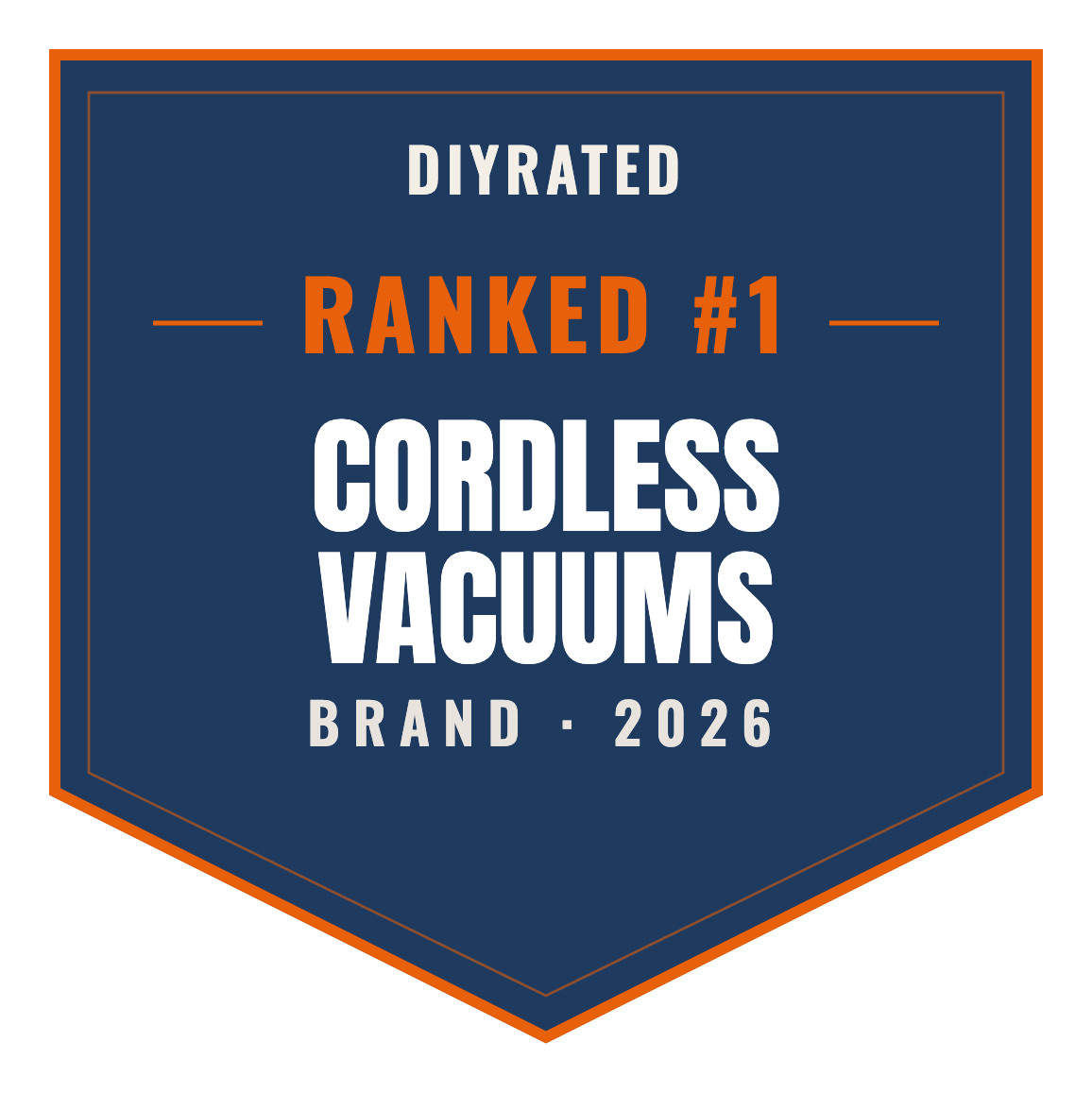 DIYRated Top Brand 2026 — Cordless Vacuums