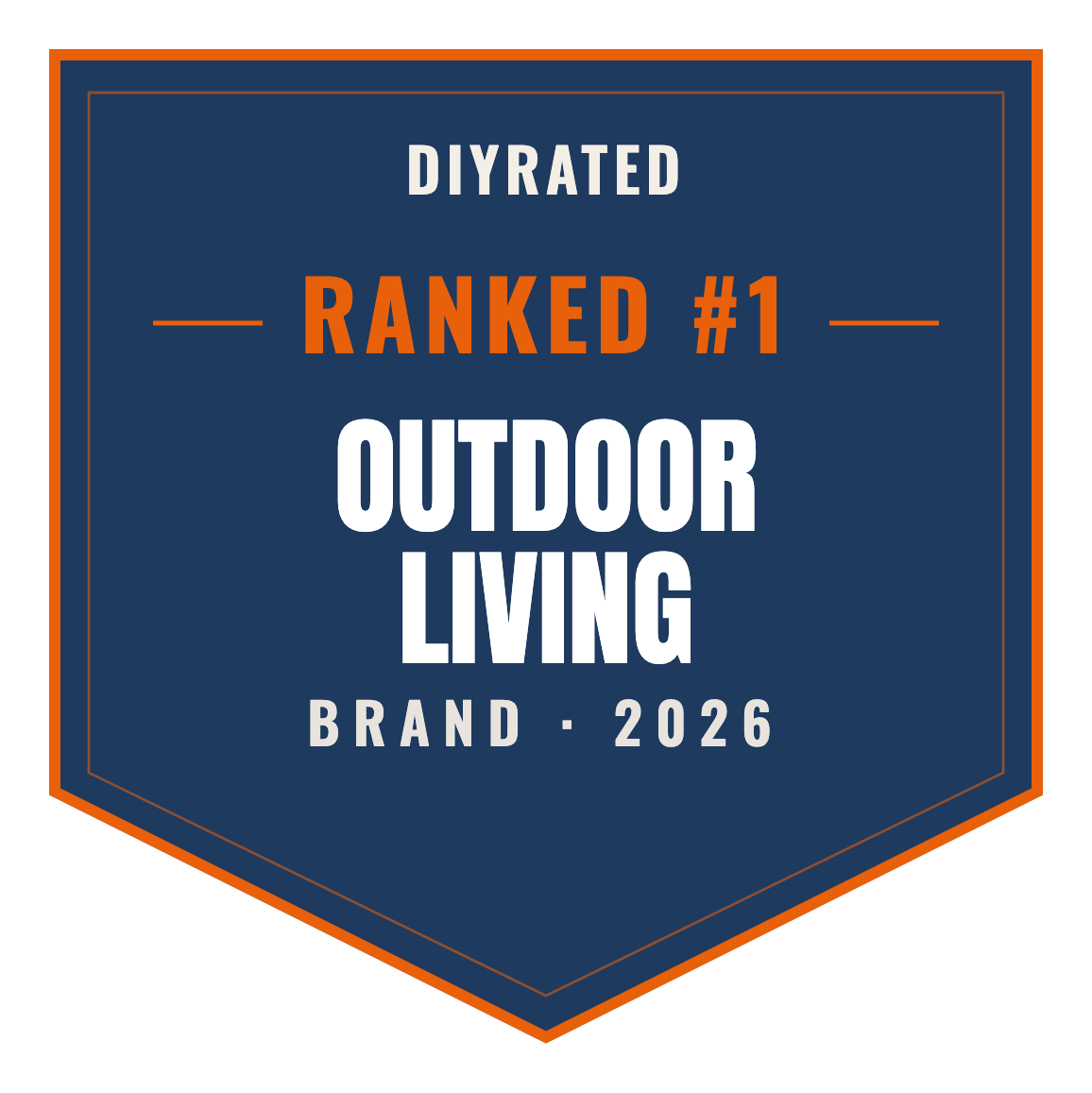 DIYRated Top Brand 2026 — Outdoor Living