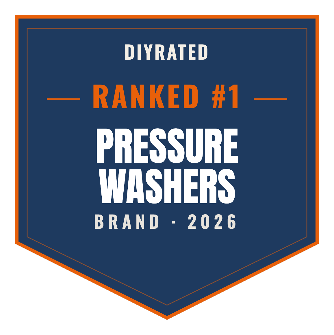 DIYRated Top Brand 2026 — Pressure Washers