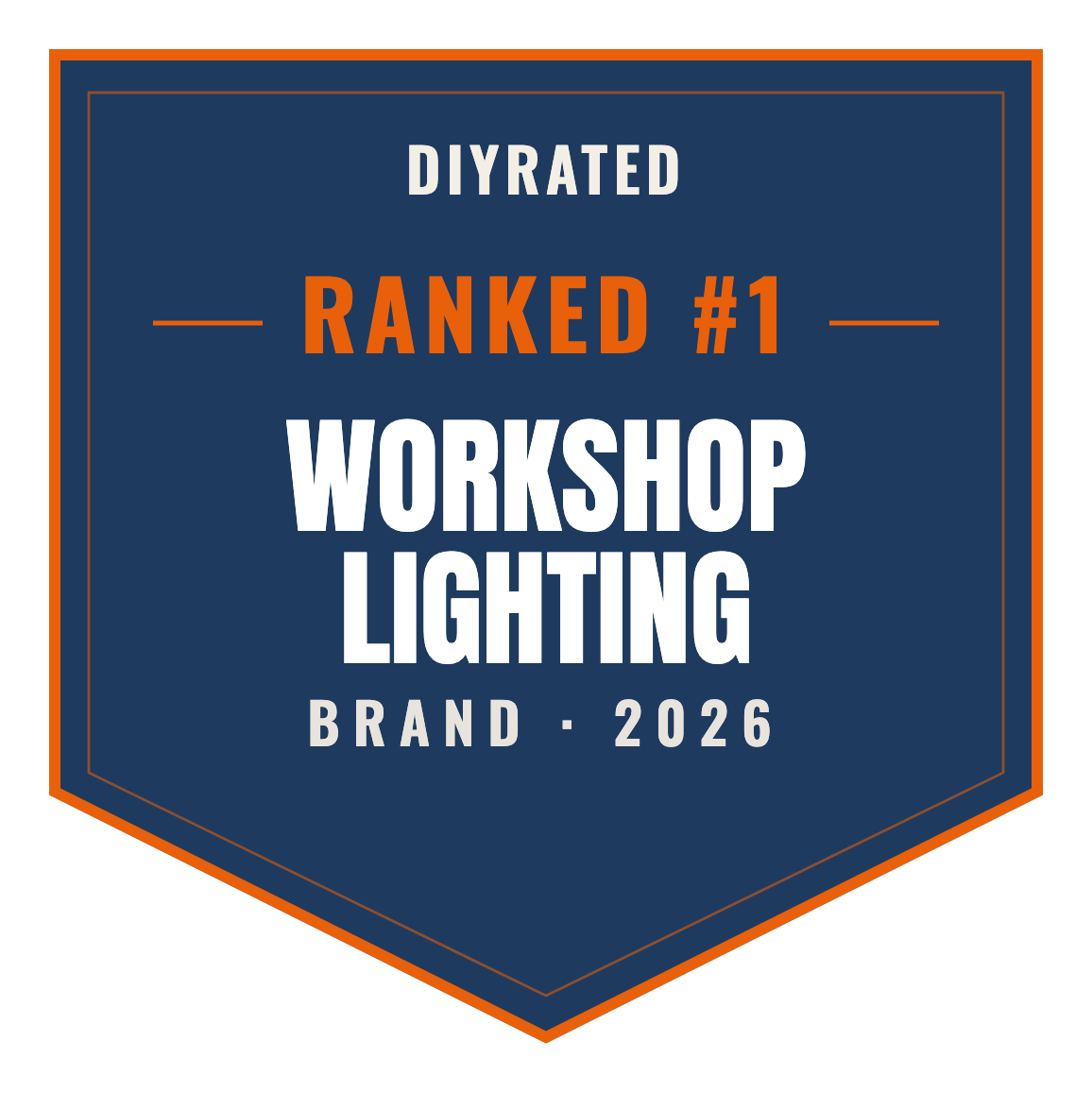 DIYRated Top Brand 2026 — Workshop Lighting