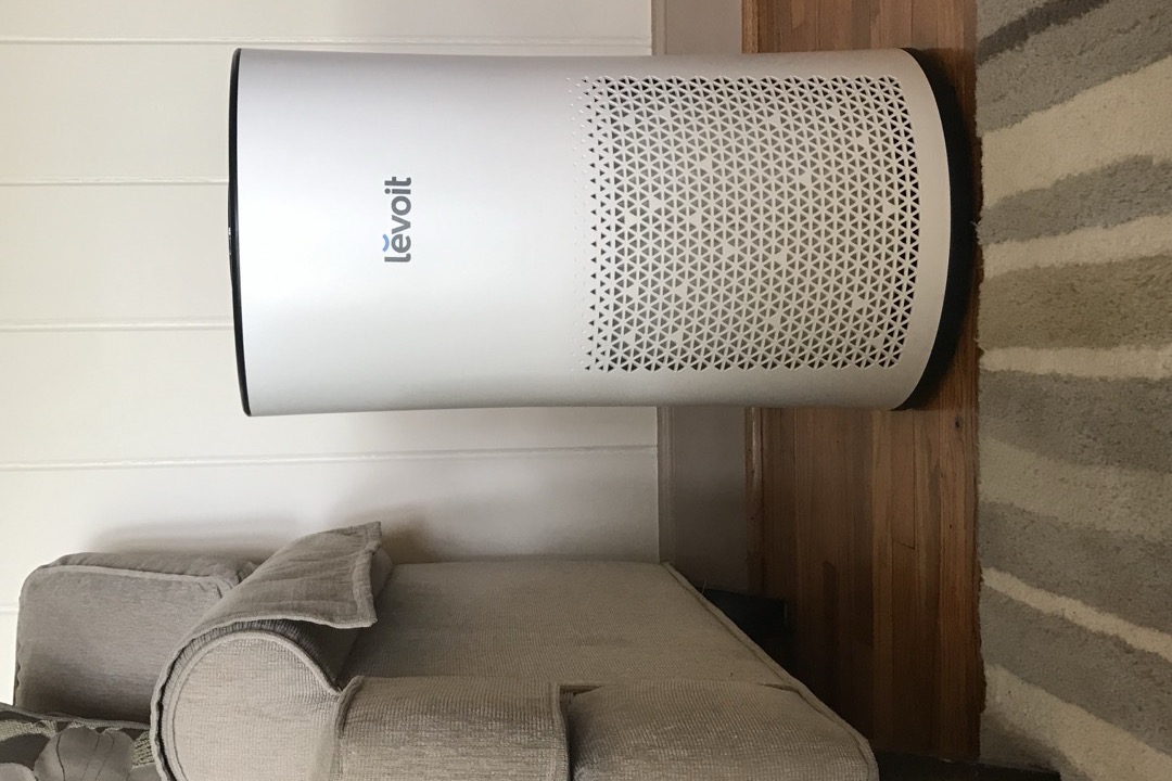 HEPA air purifier in a modern living room